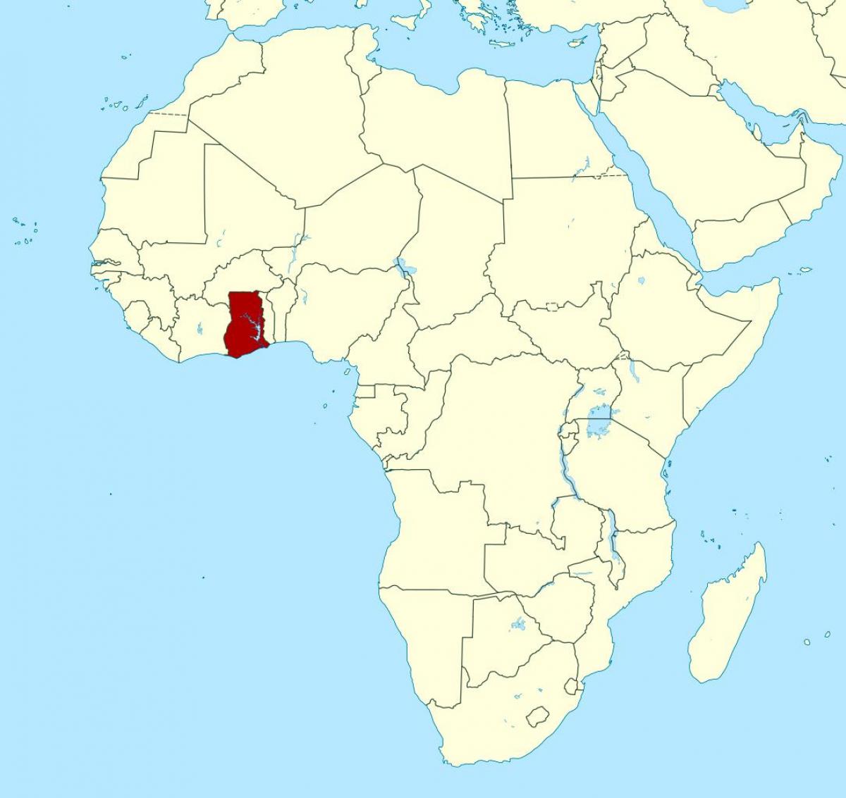 mapa afriky ukazuje ghana