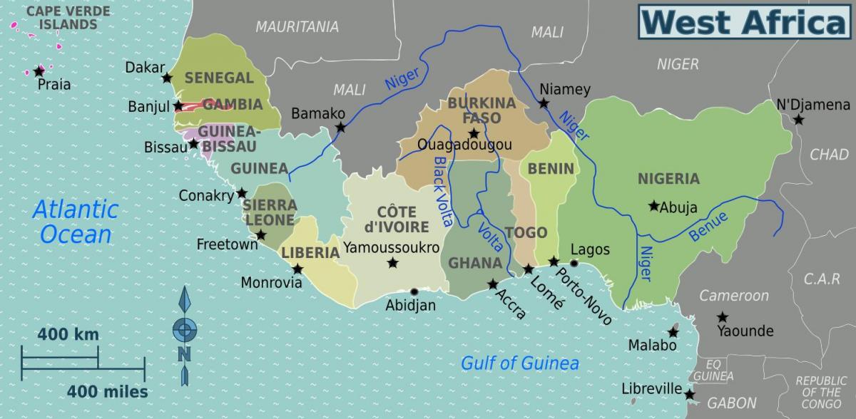 Mapa ghana západní afriky