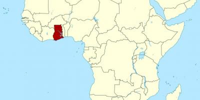 Mapa afriky ukazuje ghana