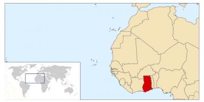 Ghana umístění na mapě světa