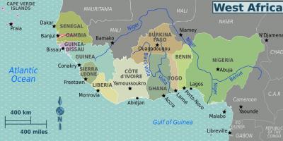 Mapa ghana západní afriky